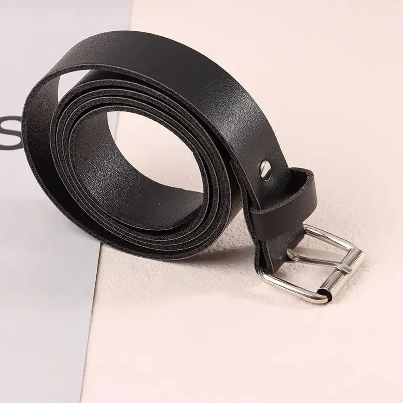 100CM PU Leather Belt Fashion Waist Belts Metal Pin Buckle Waistband Pants Decorative Belt For Jeans Clothing Accesories