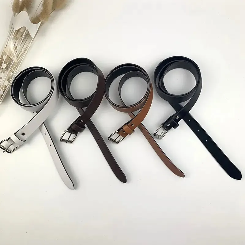 100CM PU Leather Belt Fashion Waist Belts Metal Pin Buckle Waistband Pants Decorative Belt For Jeans Clothing Accesories