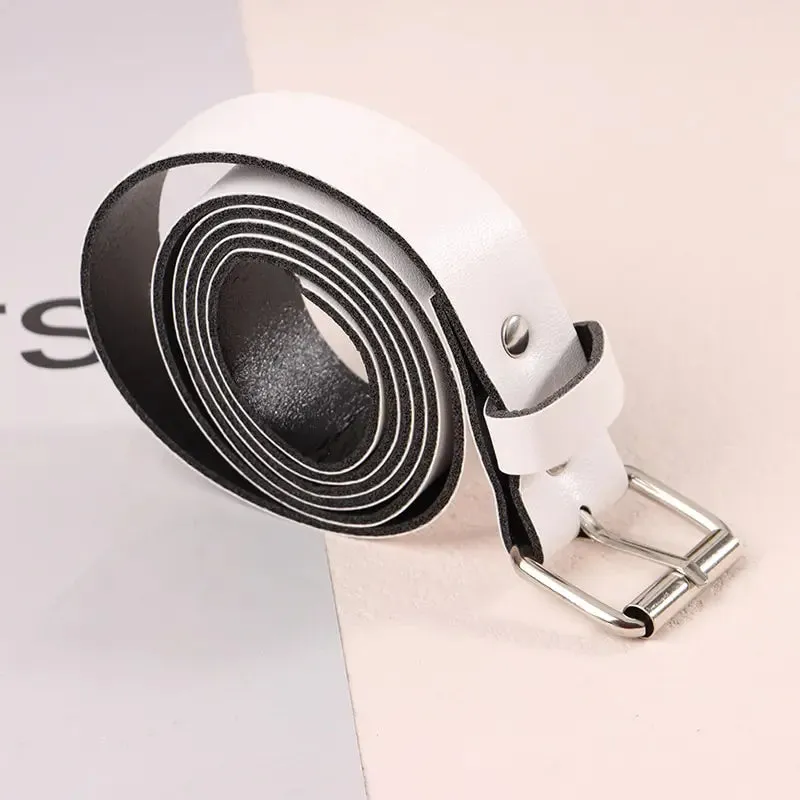 100CM PU Leather Belt Fashion Waist Belts Metal Pin Buckle Waistband Pants Decorative Belt For Jeans Clothing Accesories