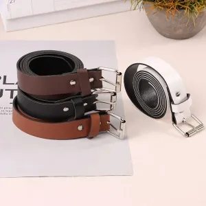 100CM PU Leather Belt Fashion Waist Belts Metal Pin Buckle Waistband Pants Decorative Belt For Jeans Clothing Accesories