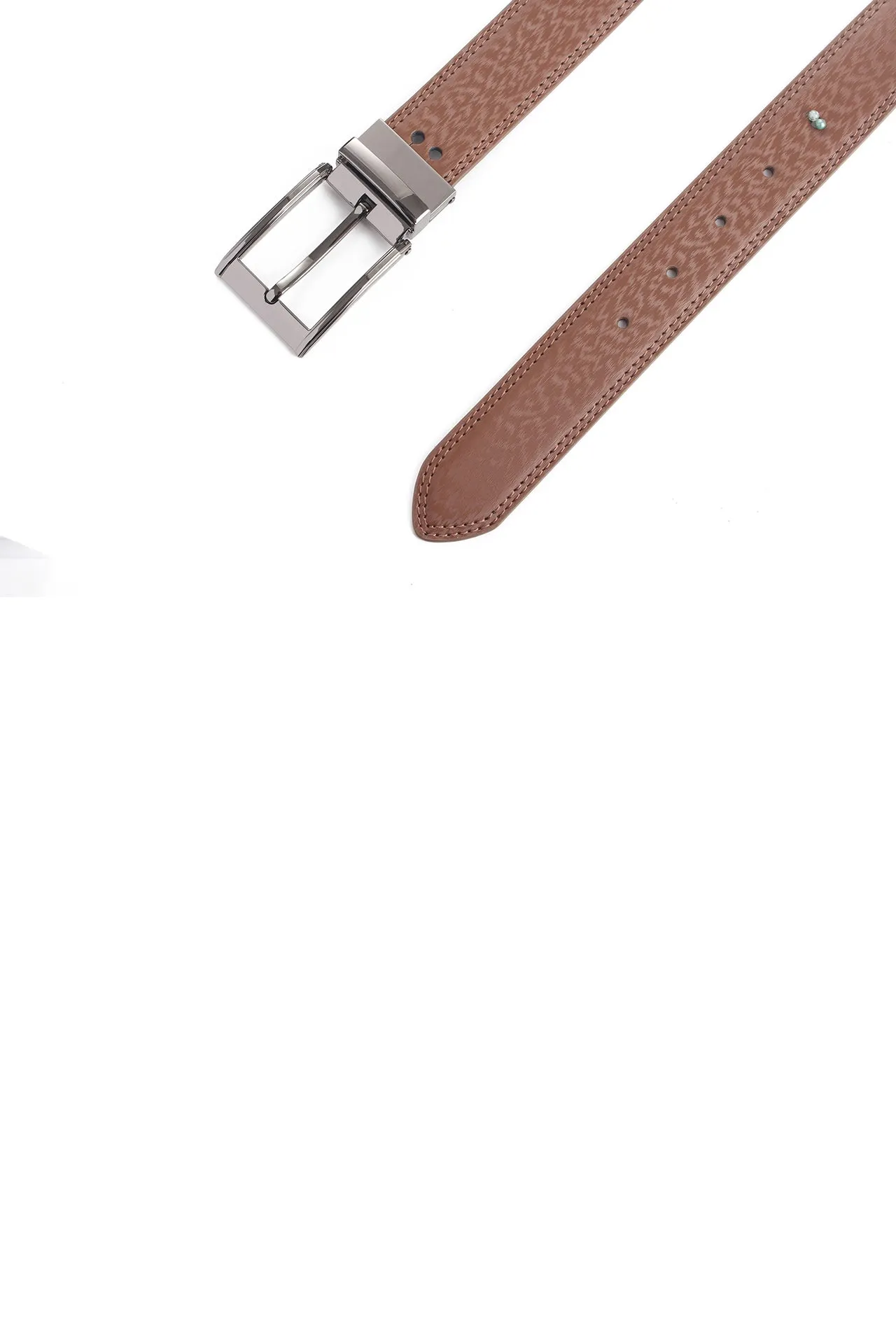 35mm Chocolate Genuine Split Leather Reversible Belt [Without Buckle]