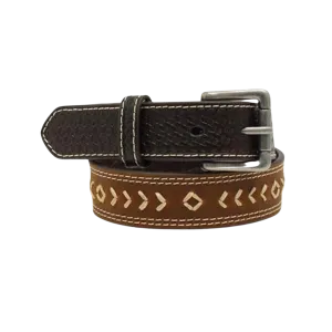 3D Belt Men's Brown  Arrow Stitched Belt