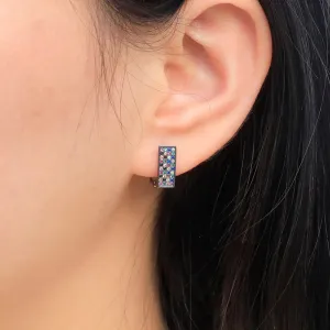 5mm Zircon Rectangle Drop Hip Hop Fashion Classic Earrings for Women