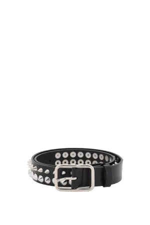 Alessandra rich leather belt with spikes