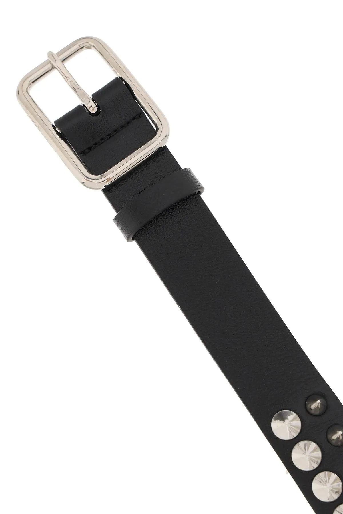 Alessandra rich leather belt with spikes