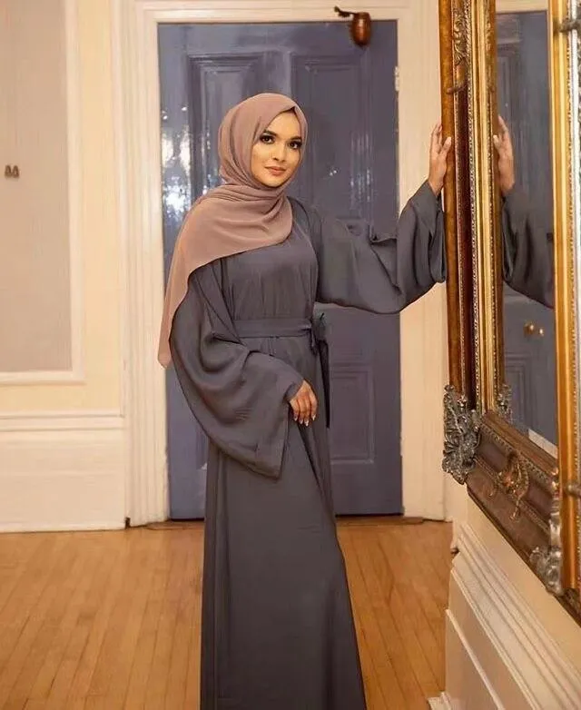 Arabic Style Woven Fabric Muslim Women's Prayer Garment Outside Wear Abaya