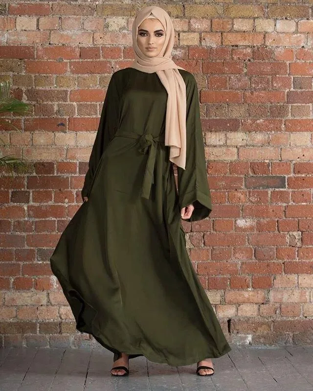 Arabic Style Woven Fabric Muslim Women's Prayer Garment Outside Wear Abaya