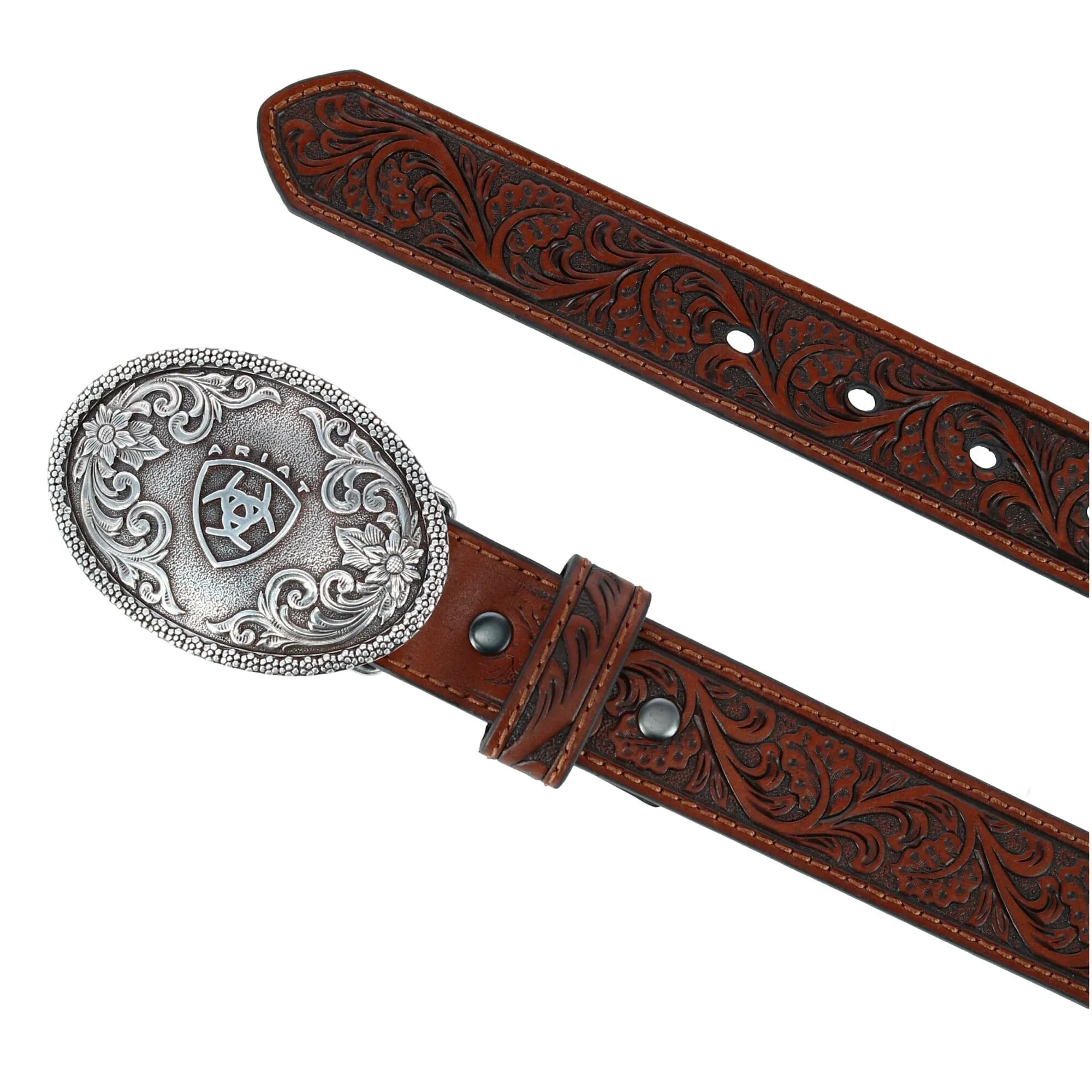 Ariat Boy's Tooled Western Belt with Removable Buckle