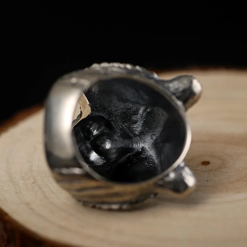 Authentic 925 Sterling Silver Retro Domineering Cool Tiger Ring for Men