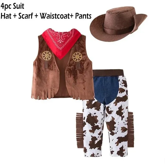 Baby Boy Cowboy Costume0-10Y, Cowboy Cosplay , Halloween Costume