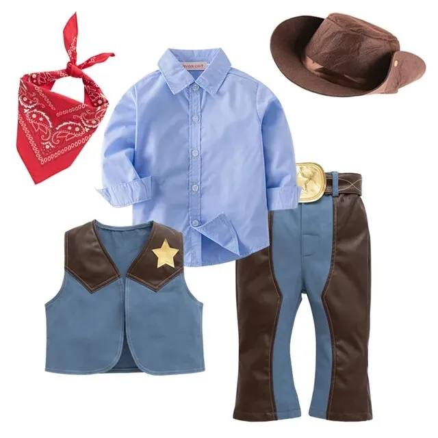 Baby Boy Cowboy Costume0-10Y, Cowboy Cosplay , Halloween Costume