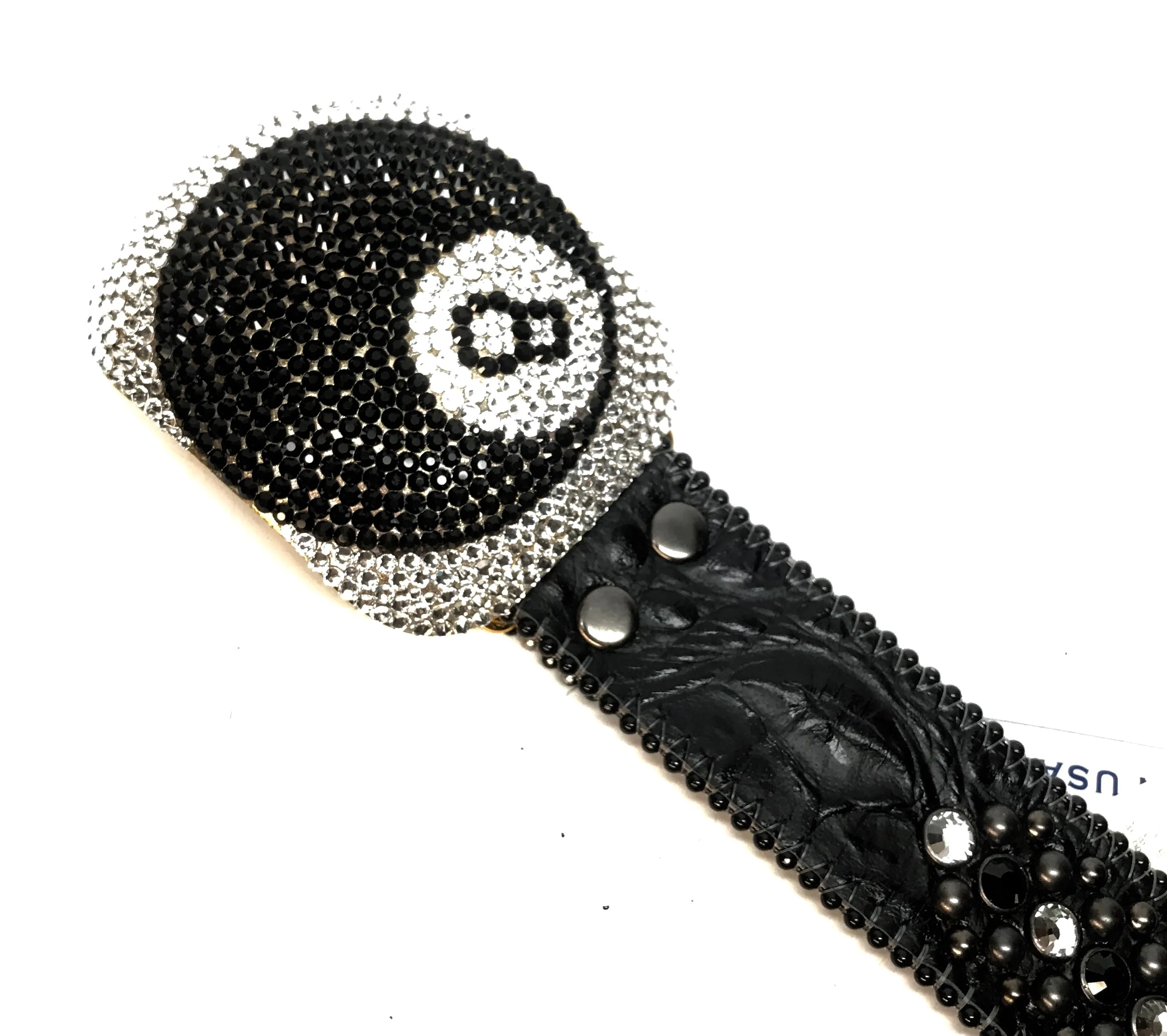 b.b. Simon Classic '8 Ball' Black Crystal Belt