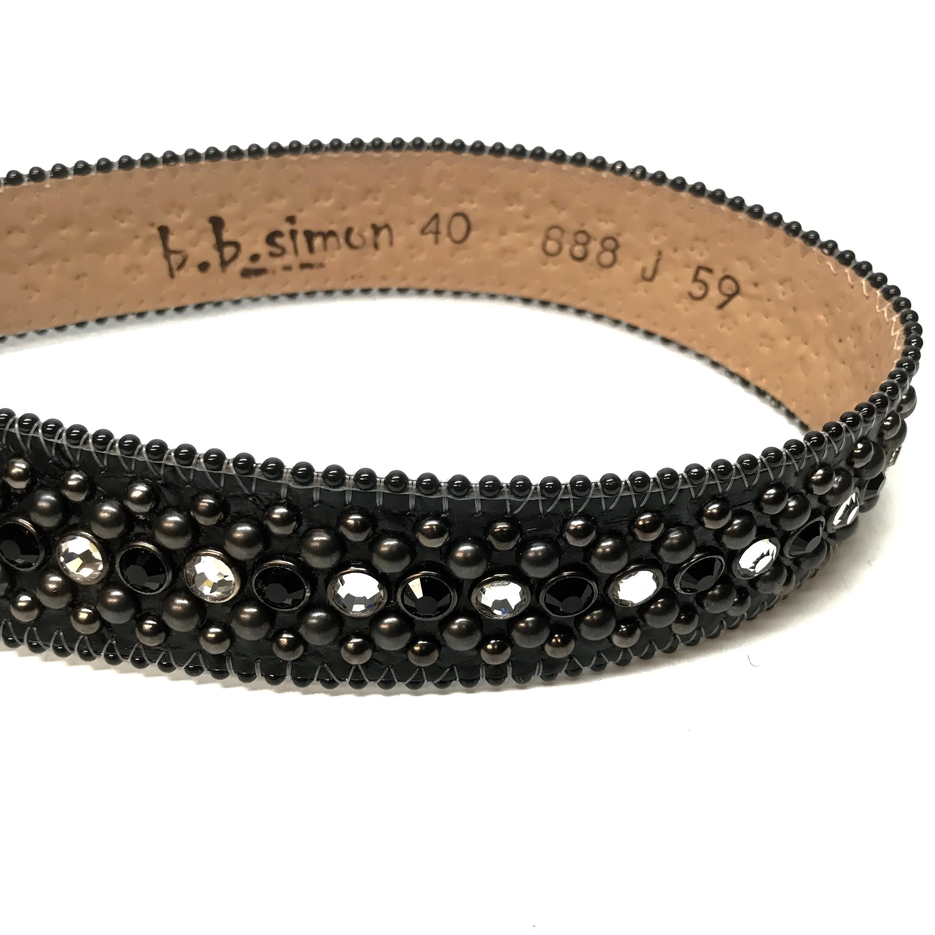 b.b. Simon Classic '8 Ball' Black Crystal Belt
