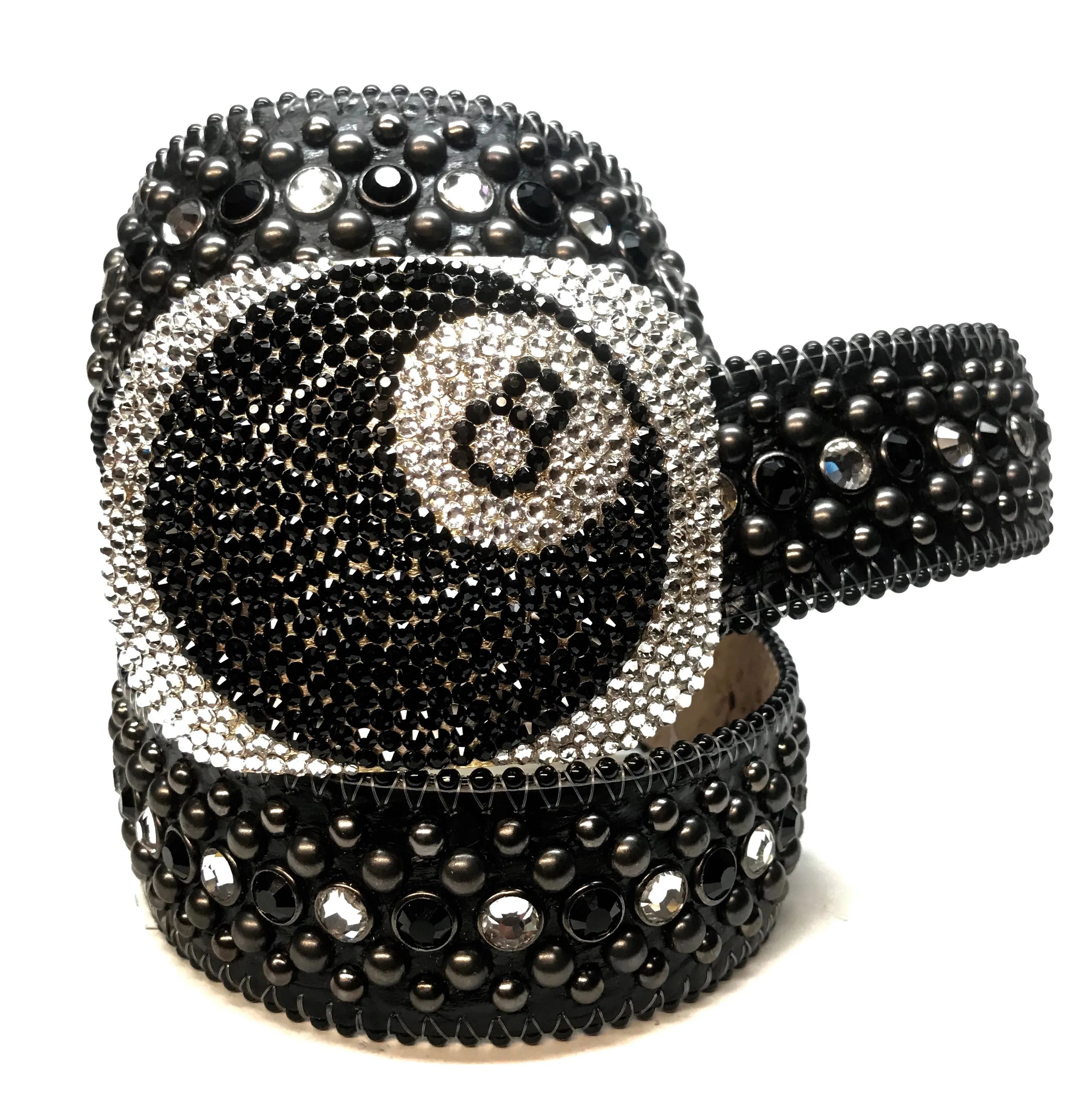 b.b. Simon Classic '8 Ball' Black Crystal Belt