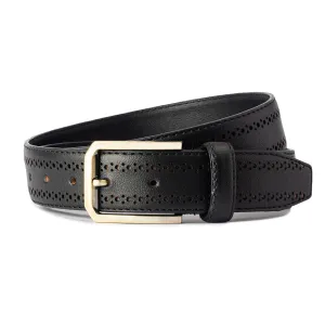 Belt with brogue detail - Black