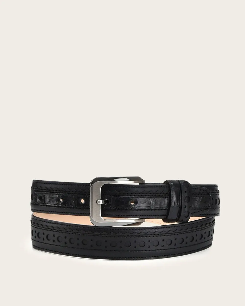 Black perforated exotic Belt