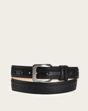 Black perforated exotic Belt