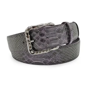 Blackberry Mock Python Effect Crystal Prong Belt
