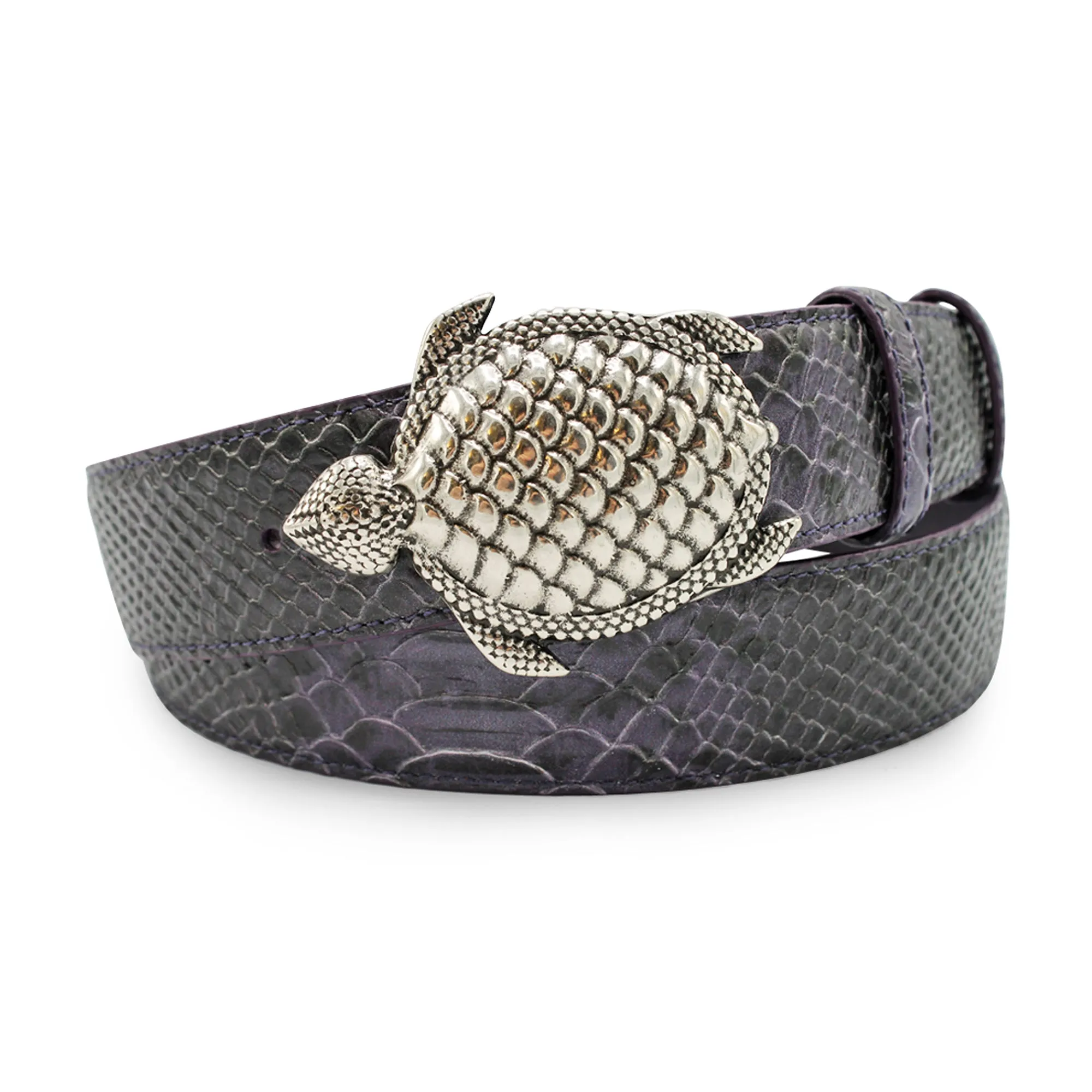 Blackberry Mock Python Effect Turtle Belt