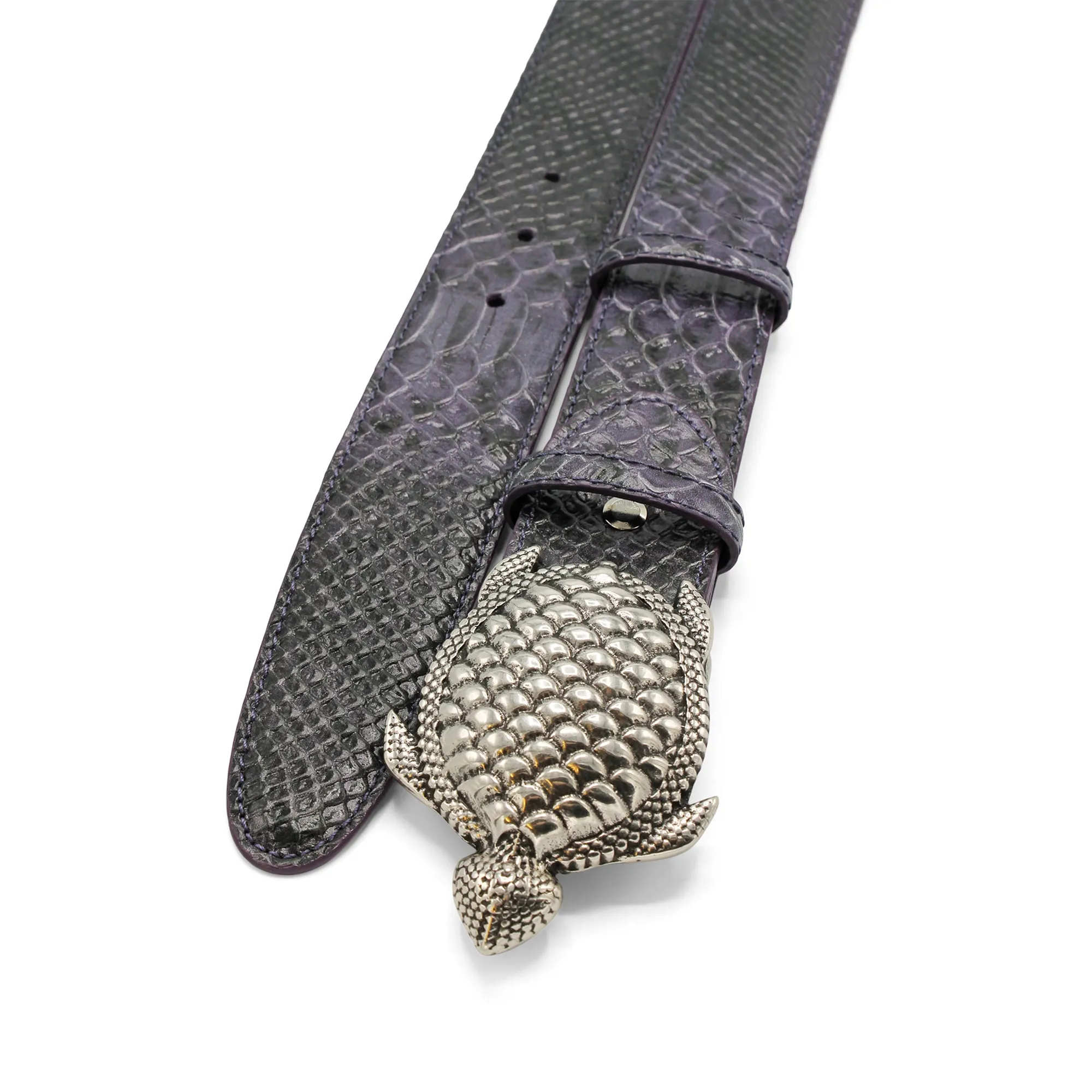 Blackberry Mock Python Effect Turtle Belt