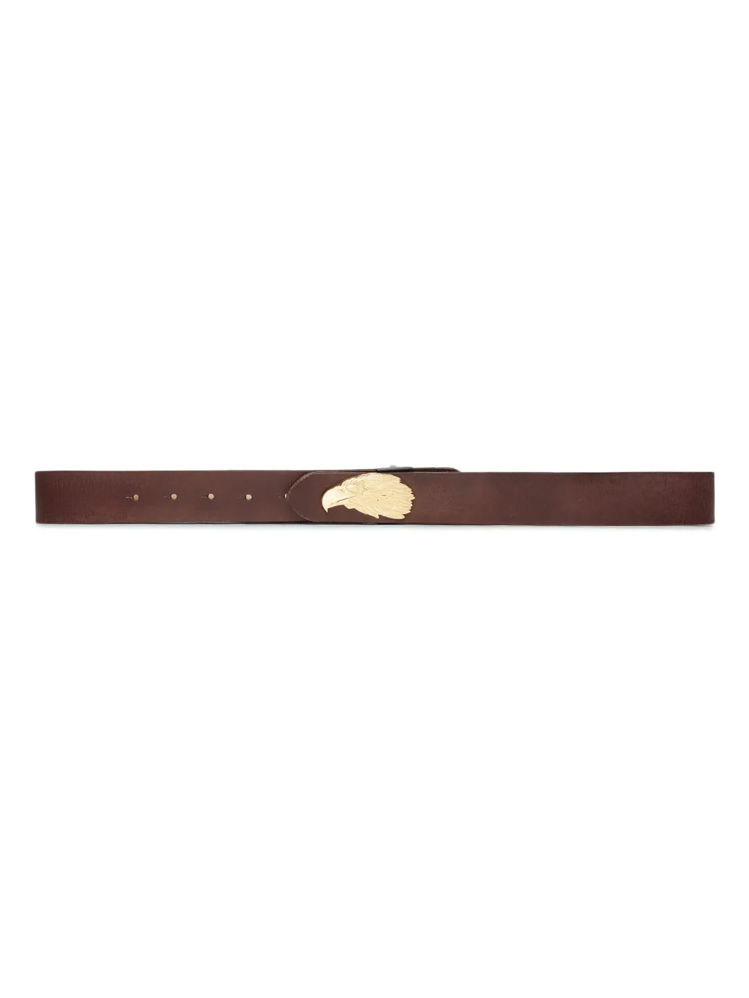 Brown Plain Belt With Eagle-shaped Metal Buckle By Art N Vintage