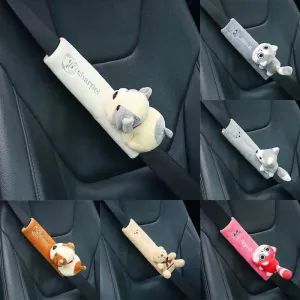 Cartoon Animal Seat Belt Cushion: Neck Support for Kids