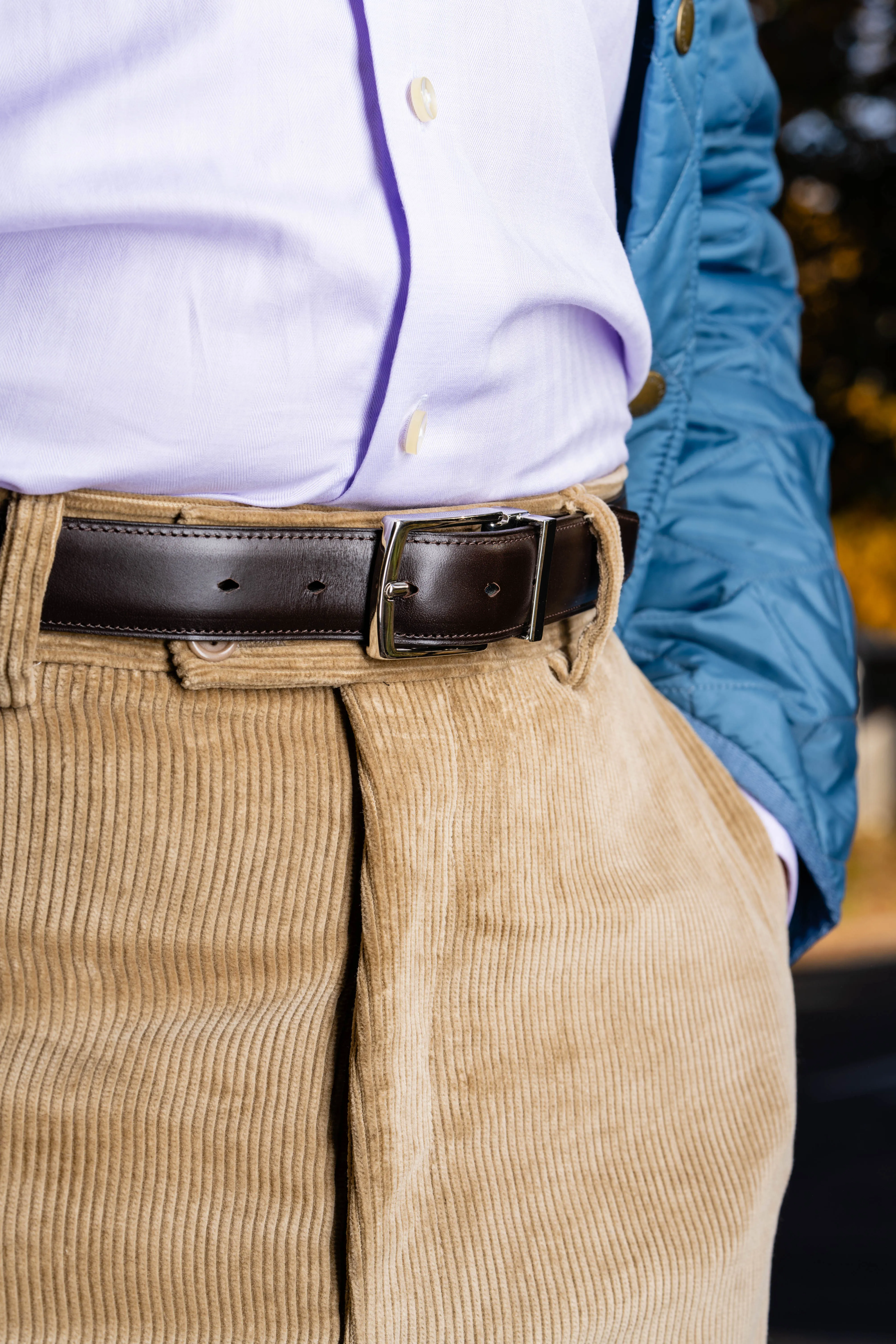 Charcoal Brown Leather Belt