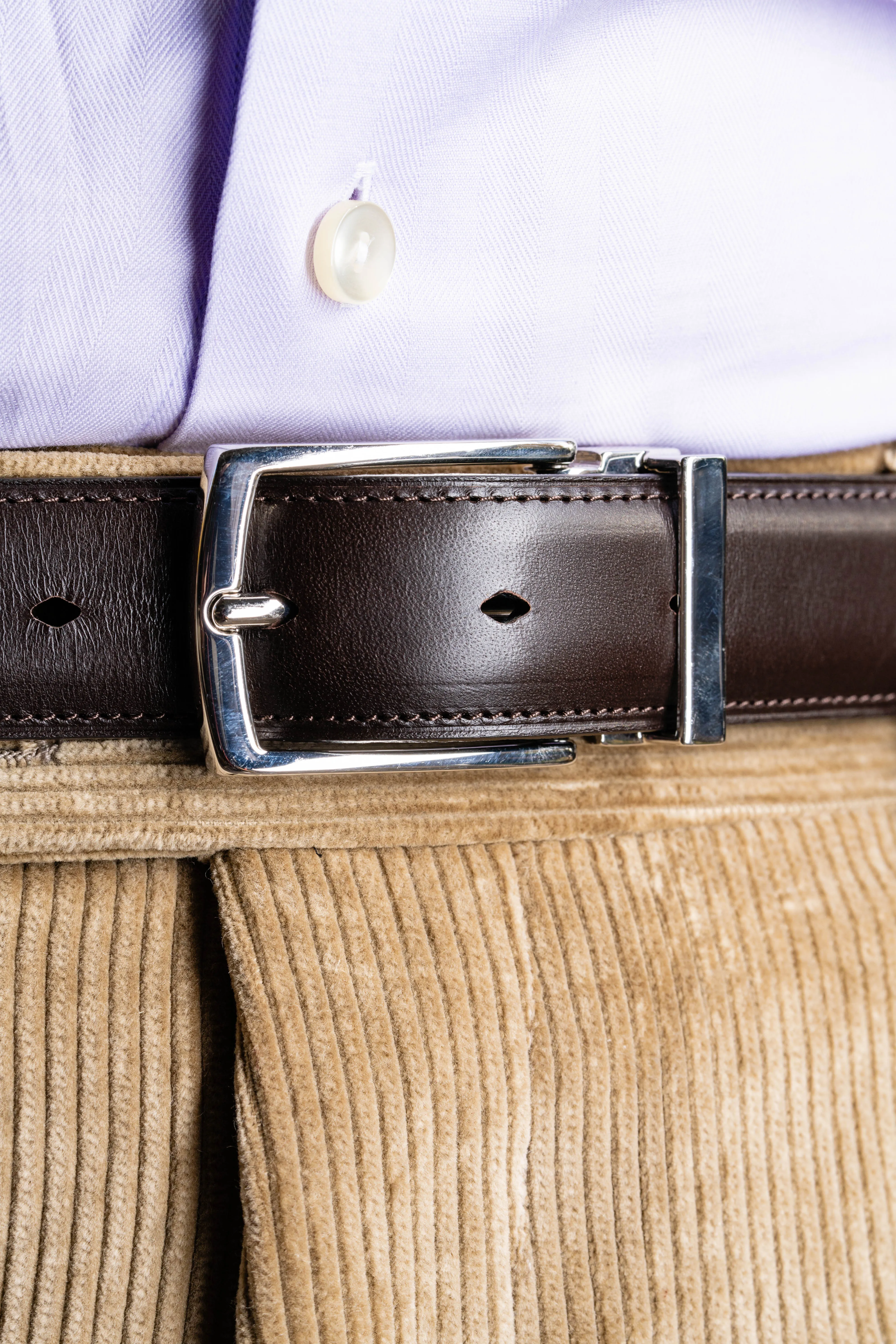 Charcoal Brown Leather Belt