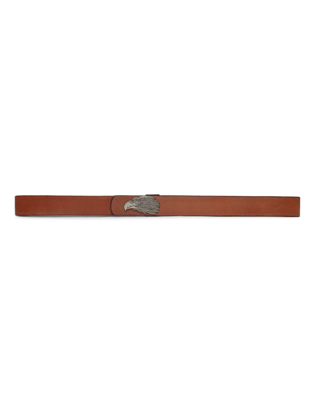 Cognac Plain Belt With Eagle-shaped Metal Buckle By Art N Vintage