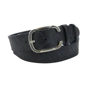 Deep Blue Python Texture Supple C Belt