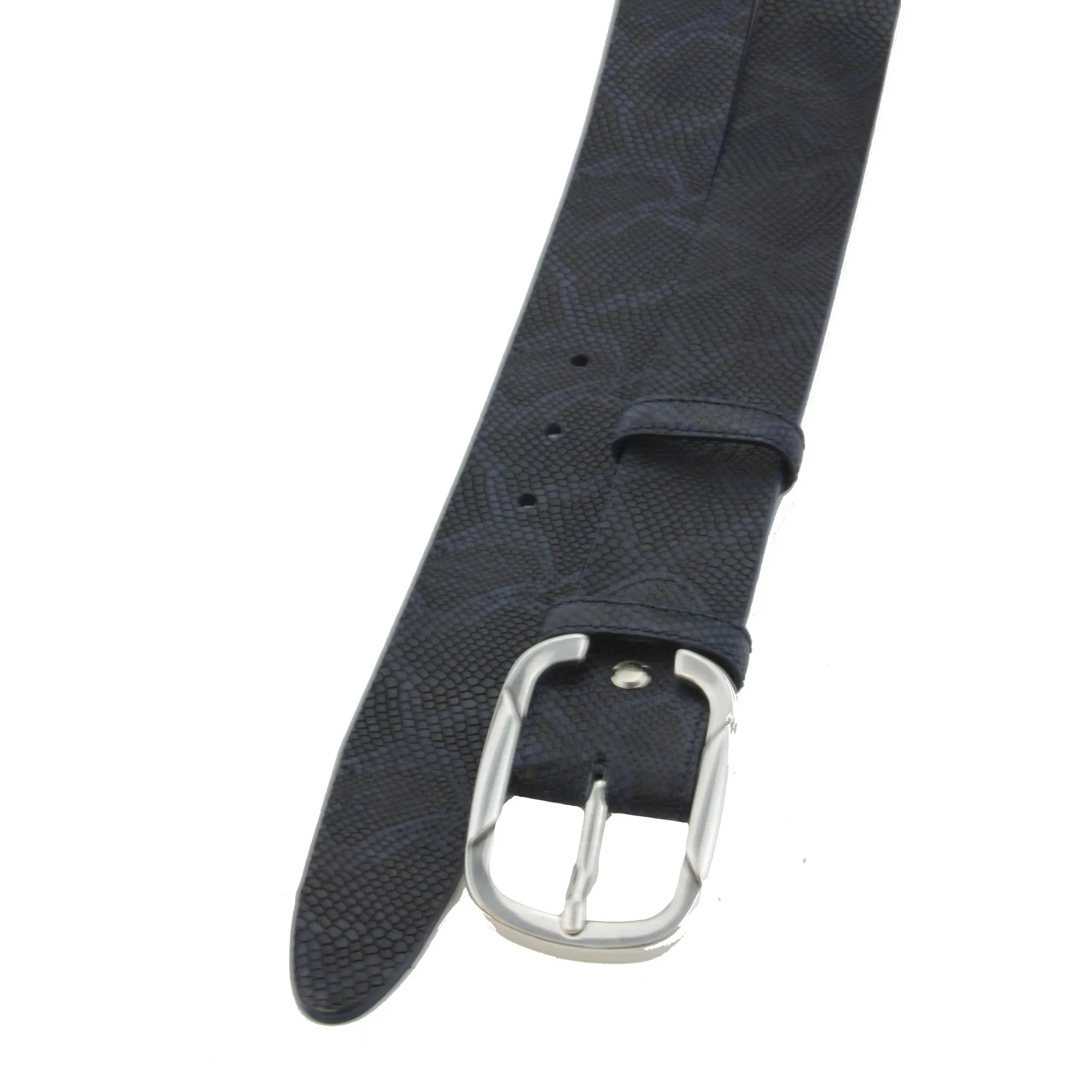 Deep Blue Python Texture Supple C Belt