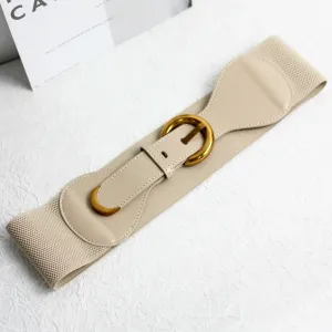 Esley Wide Stretch Belt W/Leather Accents