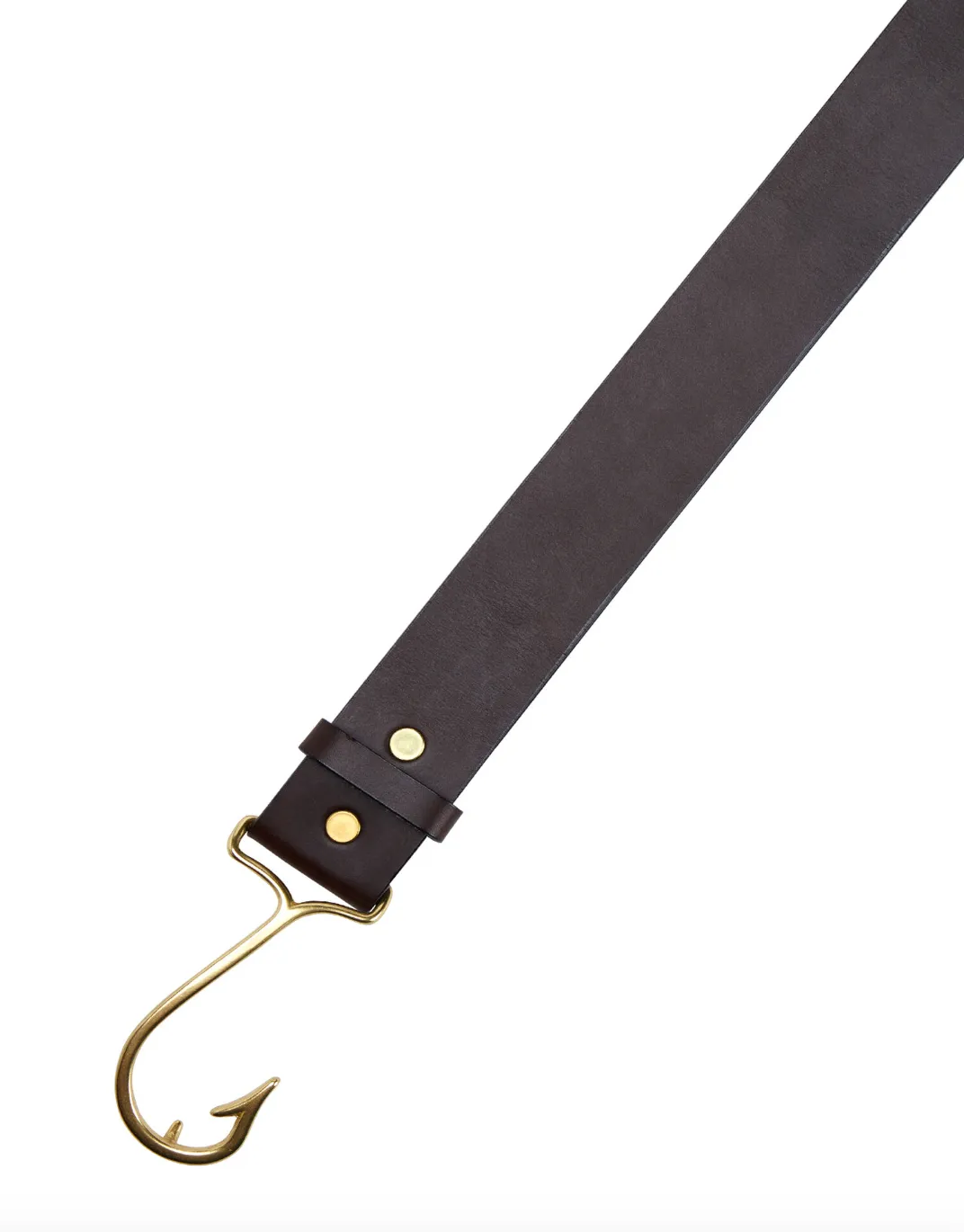 Fish Hook Leather Belt Dk Brown