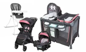 Floral Baby Stroller with Car Seat Travel System High Chair Playard Girl's Combo