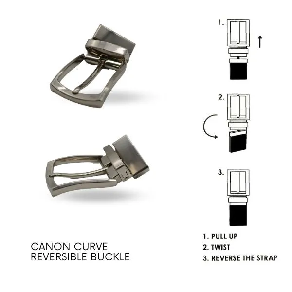 Gift BRAKEN & Cuff Link- Mens Black matte & glossy Genuine Leather Reversible Belt & select your own Buckle