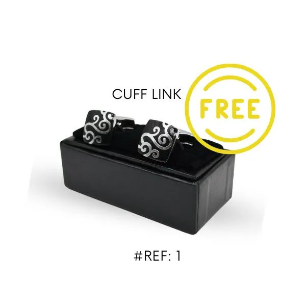 Gift BRAKEN & Cuff Link- Mens Black matte & glossy Genuine Leather Reversible Belt & select your own Buckle