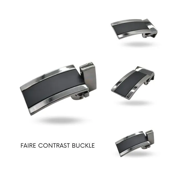 Gift ZANE & Cuff Link- Mens Black & Dark Brown etched Genuine Leather Reversible Belt & select your own Buckle