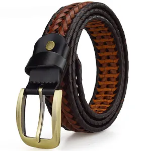 Hand Braided Luxury Genuine Leather Belt