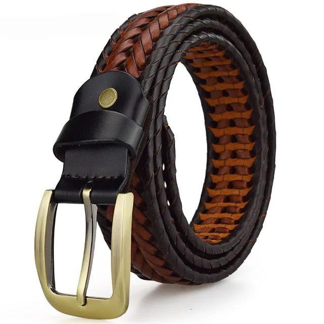 Hand Braided Luxury Genuine Leather Belt