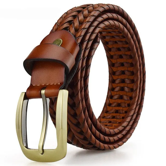 Hand Braided Luxury Genuine Leather Belt