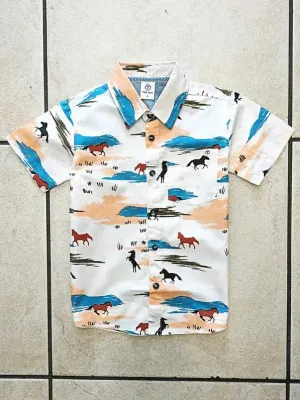 Hey Cowboy Boys Button Down Shirt