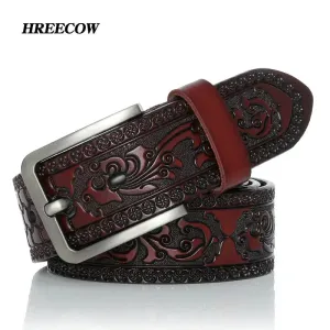 HREECOW Men’s Genuine Leather Belt Quality Cow Genuine Leather Designer Belt