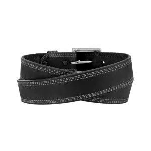 Justin Men’s Overtime Black Triple Stitch Classic Western Belt
