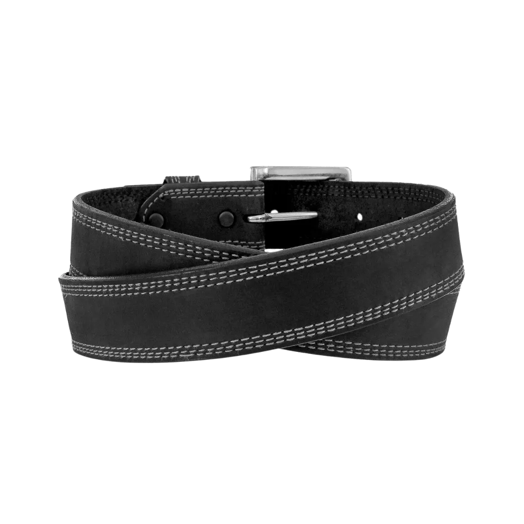 Justin Men’s Overtime Black Triple Stitch Classic Western Belt