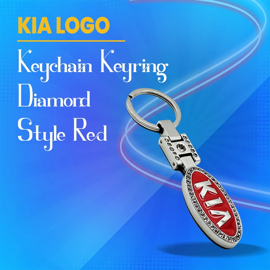 KIA Logo Keychain Keyring Diamond Style - Red