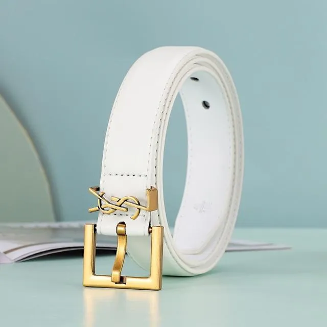 Leather Letter Belts Smooth Buckle Women Belt All-match Ladies Casual Belts Women Fashion Simple Chic Belts