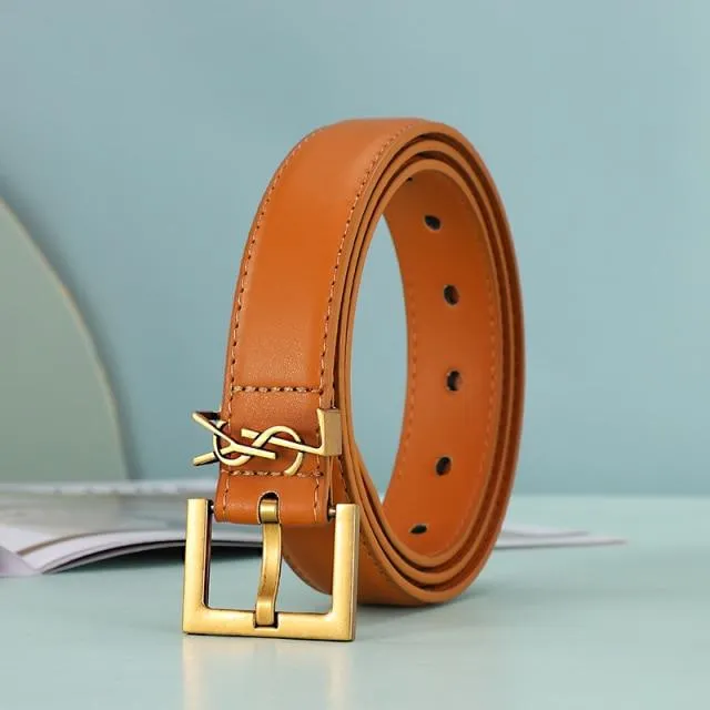 Leather Letter Belts Smooth Buckle Women Belt All-match Ladies Casual Belts Women Fashion Simple Chic Belts