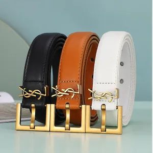 Leather Letter Belts Smooth Buckle Women Belt All-match Ladies Casual Belts Women Fashion Simple Chic Belts