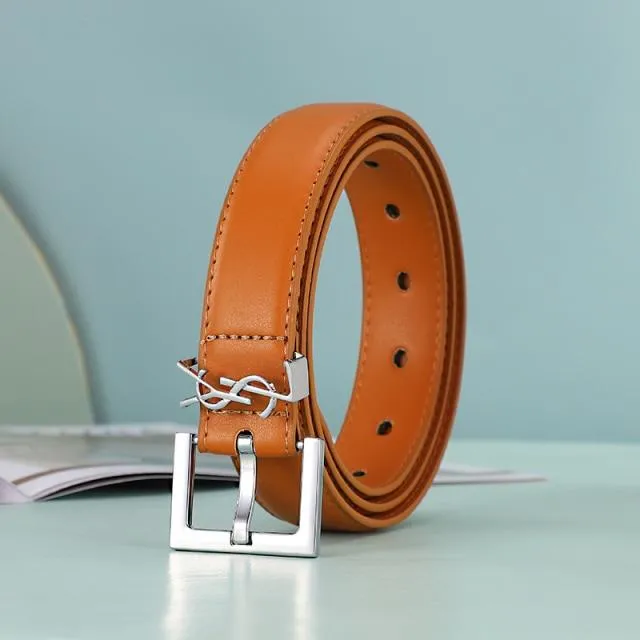 Leather Letter Belts Smooth Buckle Women Belt All-match Ladies Casual Belts Women Fashion Simple Chic Belts