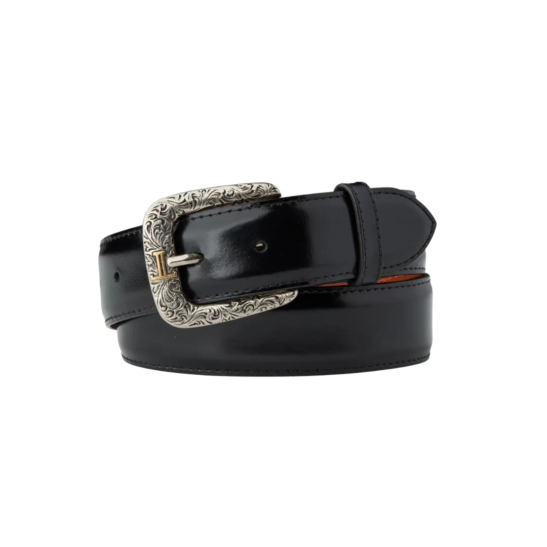 Lucchese Classics USA Made Goat Skin Western Belts Black